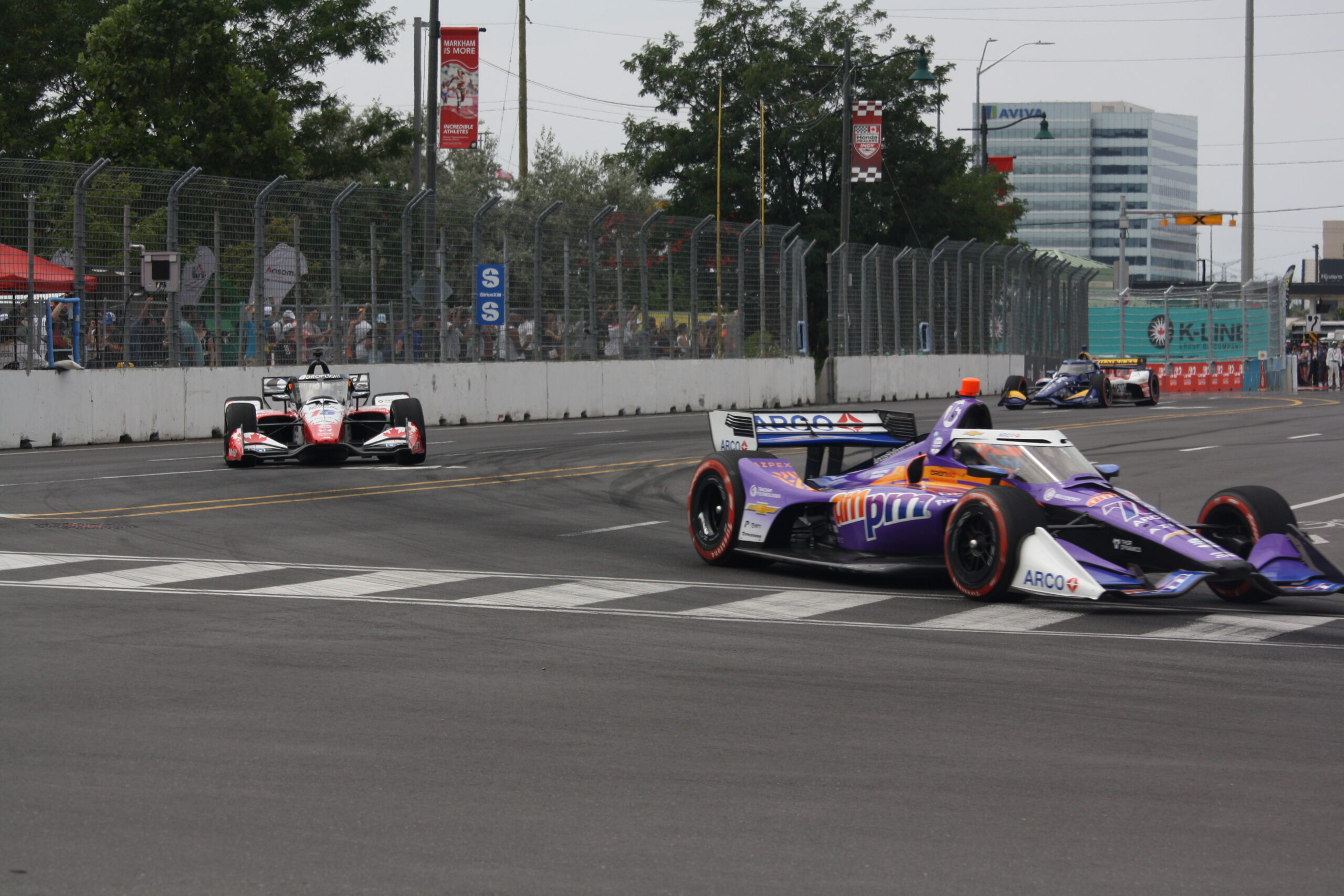Trackside action from the Streets of Markham